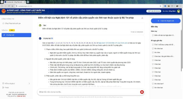 28 Nghị định về phân quyền, phân cấp được tích hợp vào hệ thống AI pháp luật